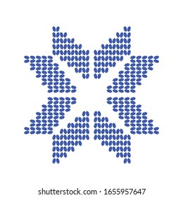 Knitted pattern on wool, vector