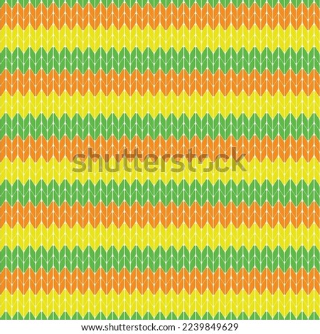 Knitted Pattern, Orange, yellow and green outfit in seamless pattern, fabric, nordic fabric, fabric pattern, cloth