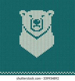 Knitted pattern with polar bear