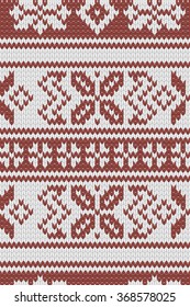 Knitted pattern in red&white colours