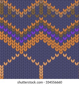 Knitted pattern. Seamless abstract background. Stock vector.