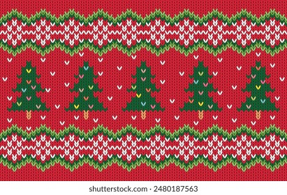 Knitted pattern seamless fabric Christmas winter. traditional knitted pattern vector winter style. Designed for background ,wallpaper ,carpet ,clothing ,knitted pattern ,fabric ,embroidery ,textile