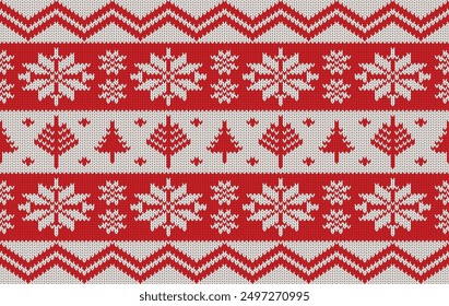 Knitted pattern seamless fabric Christmas winter. traditional knitted pattern vector winter style. Designed for background ,wallpaper ,carpet ,clothing ,knitted pattern ,fabric ,embroidery ,textile