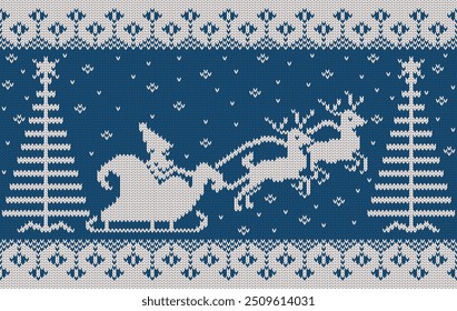 Knitted pattern seamless fabric Merry Christmas. traditional knitted pattern vector winter style. Designed for background ,wallpaper ,Christmas ,clothing ,knitted pattern ,fabric ,embroidery ,textile