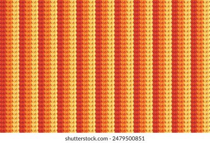 Knitted pattern seamless fabric red color tone. traditional knitted pattern vector stripe style. Designed for background ,wallpaper ,carpet ,clothing ,knitted pattern ,fabric ,embroidery ,textile