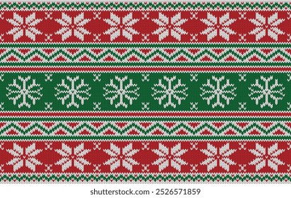 Padrão tricotado tecido sem costura flocos de neve inverno. padrão de malha tradicional vetor estilo de inverno. Projetado para fundo, papel de parede, tapete, roupas, padrão de malha, tecido, bordados, têxteis