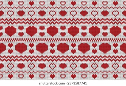 Knitted pattern seamless fabric Valentine day. traditional knitted pattern vector heart lover. Designed for background ,wallpaper ,valentine ,clothing ,knitted pattern ,fabric ,embroidery ,textile