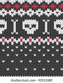 Knitted pattern with skulls