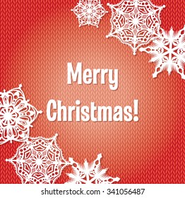 Knitted pattern with snowflakes. Vector illustration