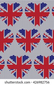 knitted pattern with UK flag