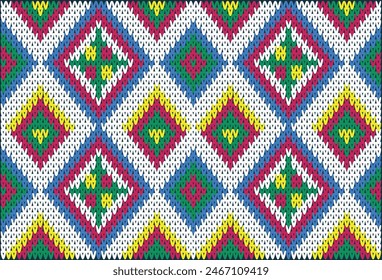 knitted pattern vector Seamless illustrations, backgrounds, used for decoration.