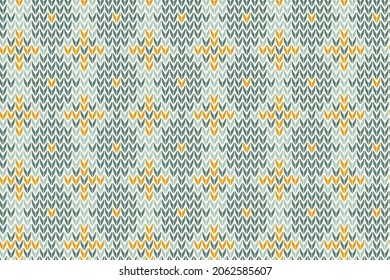 Knitted pattern in yellow-blue color scheme