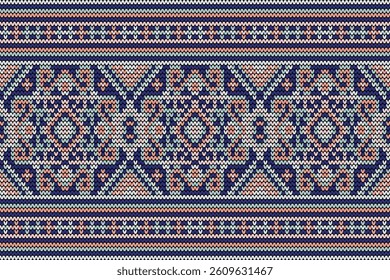 Knitted pattern,knitted flower pattern cross stitch floral,vector illustration,geometric ethnic pattern,Aztec style,abstract background.design for texture,fabric,clothing,decoration,scarf,print,rug.