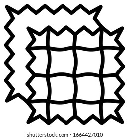 Knitted piece of cloth concept, Fabric Sample on white background,  Synthetic fibers Tammy Cloth Vector Icon design