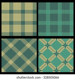 Knitted Plaid Tartan Pattern