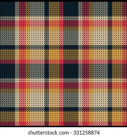 Knitted Plaid Tartan Pattern