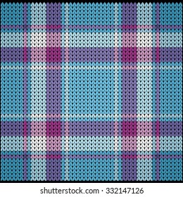 Knitted Plaid Tartan Pattern