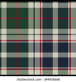 Knitted Plaid Tartan Pattern 