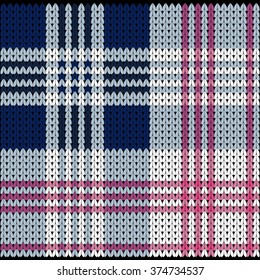 Knitted Plaid Tartan Pattern
