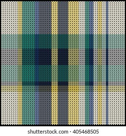 Knitted Plaid Tartan Pattern