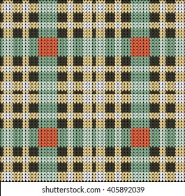 Knitted Plaid Tartan Pattern