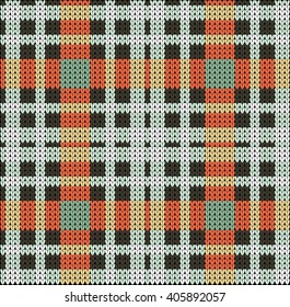 Knitted Plaid Tartan Pattern