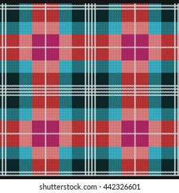 Knitted Plaid Tartan Pattern
