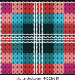 Knitted Plaid Tartan Pattern