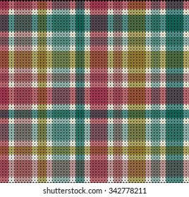 Knitted Plaid Tartan Seamless Pattern