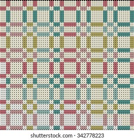 Knitted Plaid Tartan Seamless Pattern