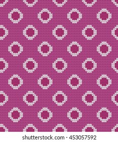 Knitted polka dot seamless pattern 