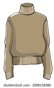 Knitted pullover for winter or autumn, isolated warm sweater for men and women. Unisex clothes, fashion and trends in clothing. Classic and basic outfit, tops with sleeves. Vector in flat style