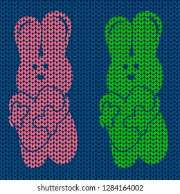 knitted rabbit with a heart
