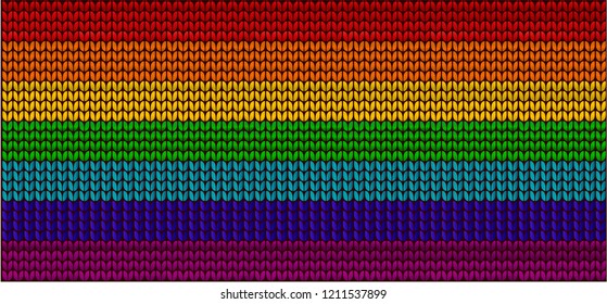 Knitted rainbow pattern with pride flag