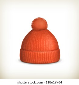 Knitted Red Cap, Vector