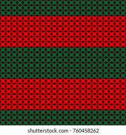 Knitted red and green background for Christmas day.