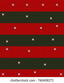 Knitted red and green background for Christmas day.