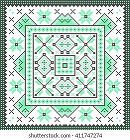 knitted Scandinavian ornament vector seamless pattern