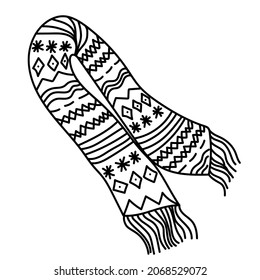 Doodle de pañuelo de punto. Ilustración de higge dibujada a mano. Arte vectorial