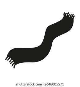 Knitted scarf silhouette. Cozy autumn accessory. Vector cutting file