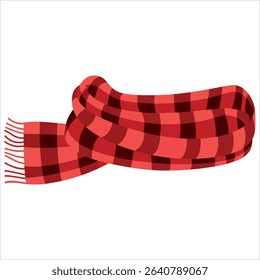 Knitted scarf vector, winter fashion icon. Great for holiday apparel, gift shops, and branding.