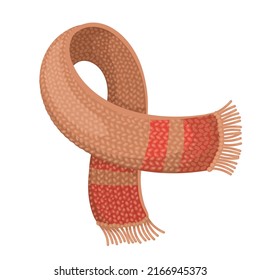 Knitted scarf, winter accessory vector illustration.