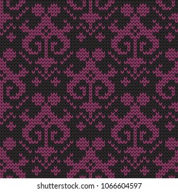 Knitted seamless abstract pattern for plaid