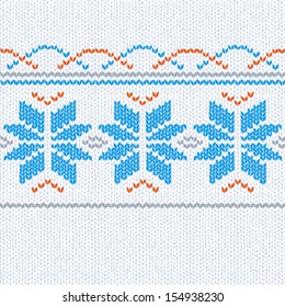 Knitted seamless background with stars. A vector.