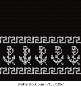Knitted seamless border anchors