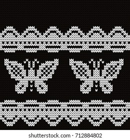 Knitted seamless border butterflies