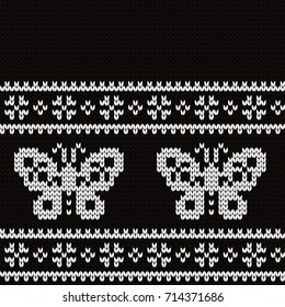 Knitted seamless border butterflies