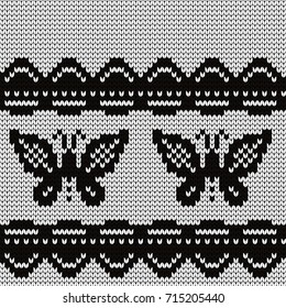 Knitted seamless border butterflies