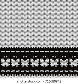 Knitted seamless border butterflies