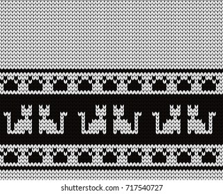 Knitted seamless border cats